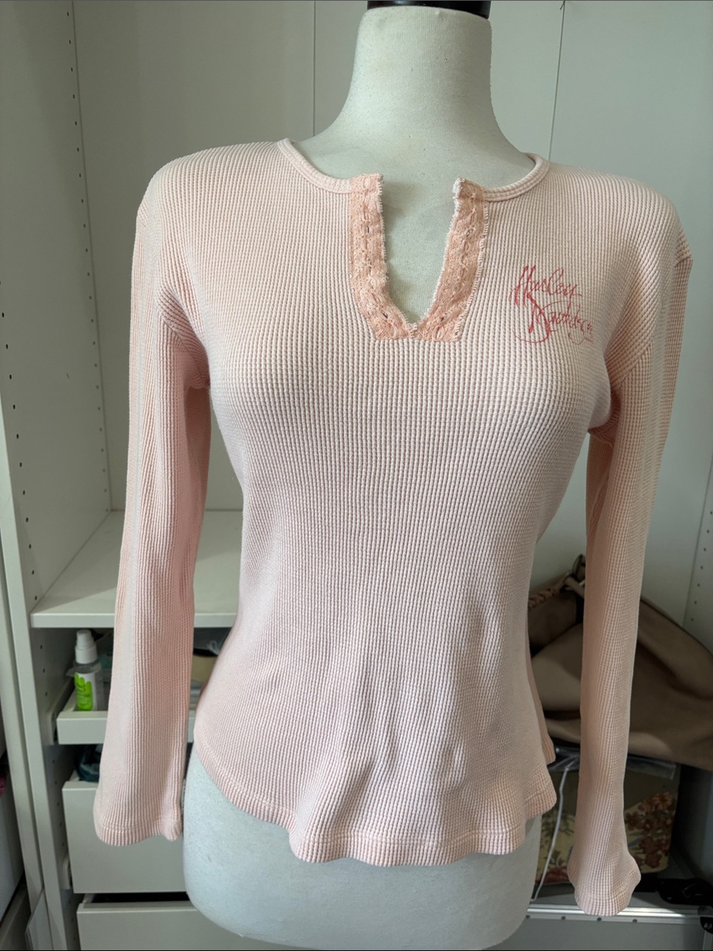 Harley-Davidson Light Pink Long Sleeve Thermal Top
